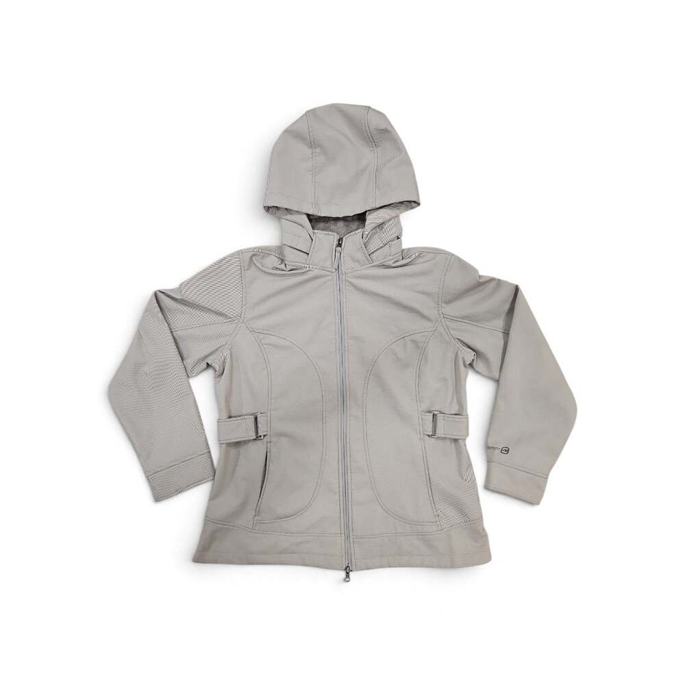 Free Country Softshell Fleece Lined Hooded Jacket Size Large Grey